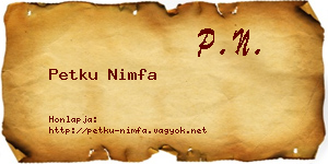Petku Nimfa névjegykártya